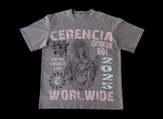 Cerencia WorlWide Distressed Tee Gray