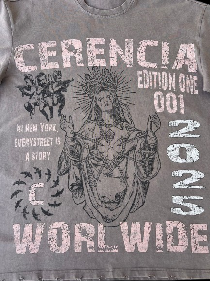 Cerencia WorlWide Distressed Tee Gray